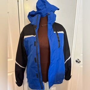 Men's Insulated 3-in-1 Hooded Double Closure Snow/Ski Jacket Small 34/36